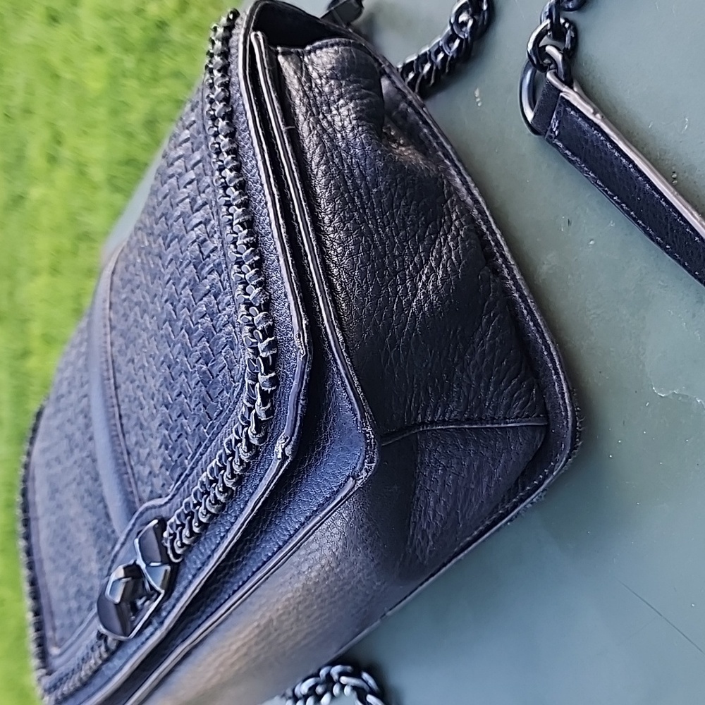 Rebecca Minkoff Love Chevron Quilt Black Leather Crossbody Bag - Picture 6 of 14